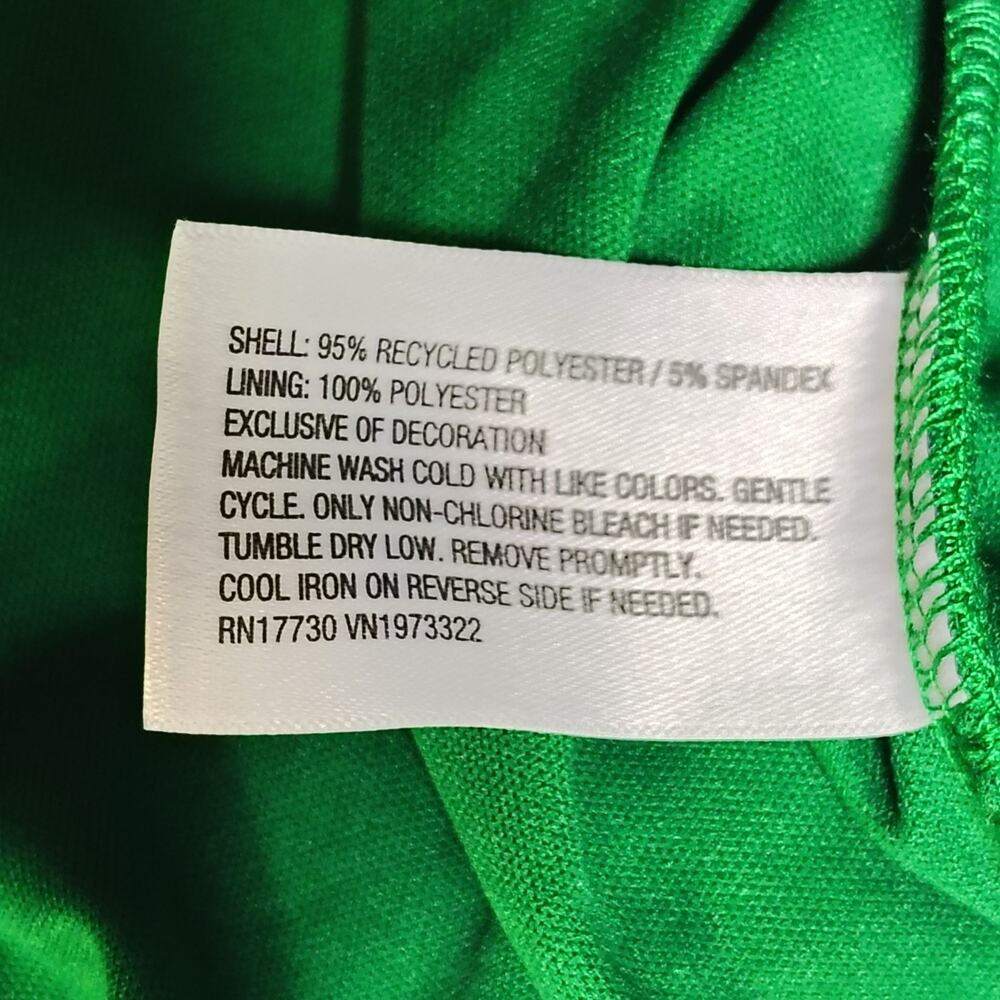 Wild Fable Y2K Vtg Emerald Satin Lace Up Back Midi Dress Side Slit Women's Large - Picture 14 of 15